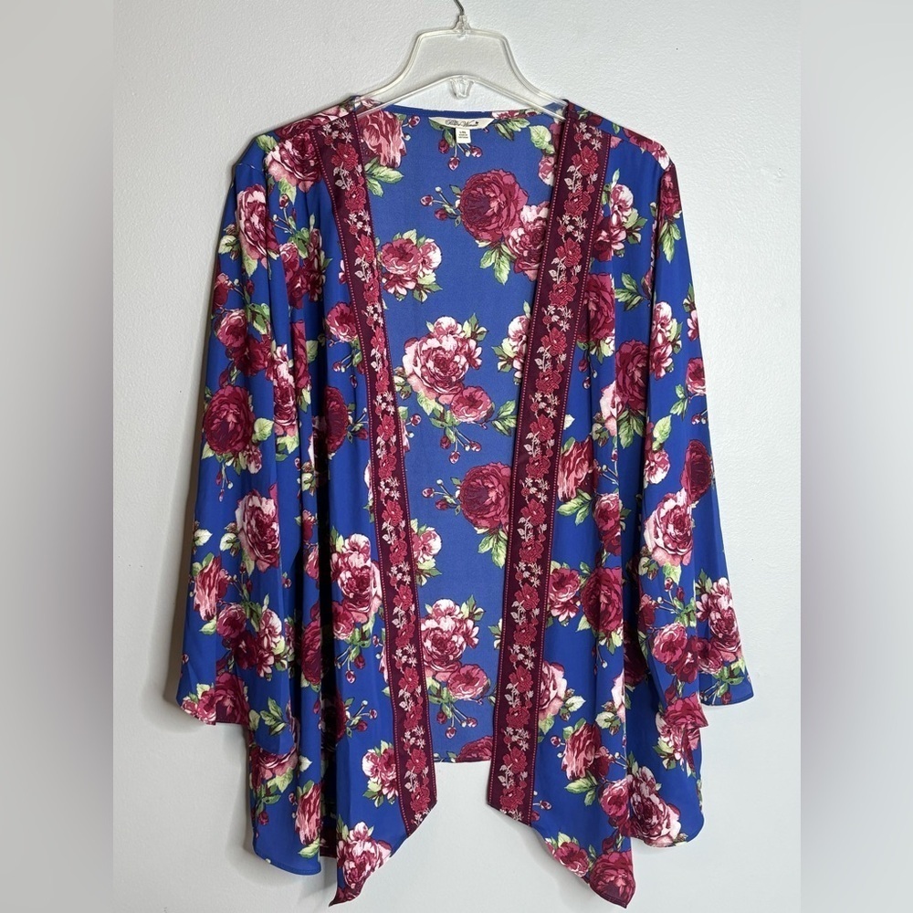 PIONEER WOMAN SHARK BITE MIDNIGHT ROSE OPEN FRONT DUSTER